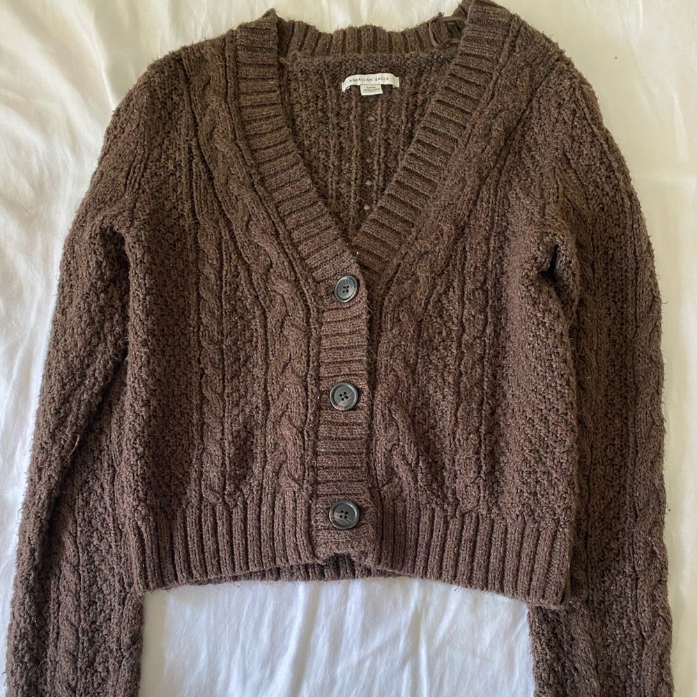 AE brown cardigan
